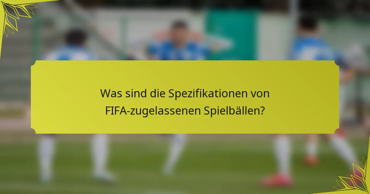 Was sind die Spezifikationen von FIFA-zugelassenen Spielbällen?