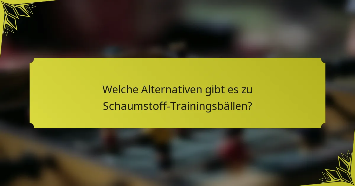 Welche Alternativen gibt es zu Schaumstoff-Trainingsbällen?