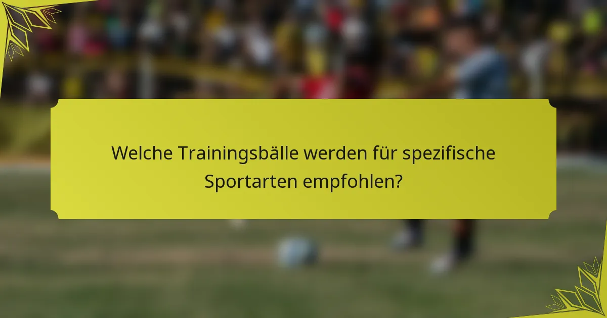 Welche Trainingsbälle werden für spezifische Sportarten empfohlen?