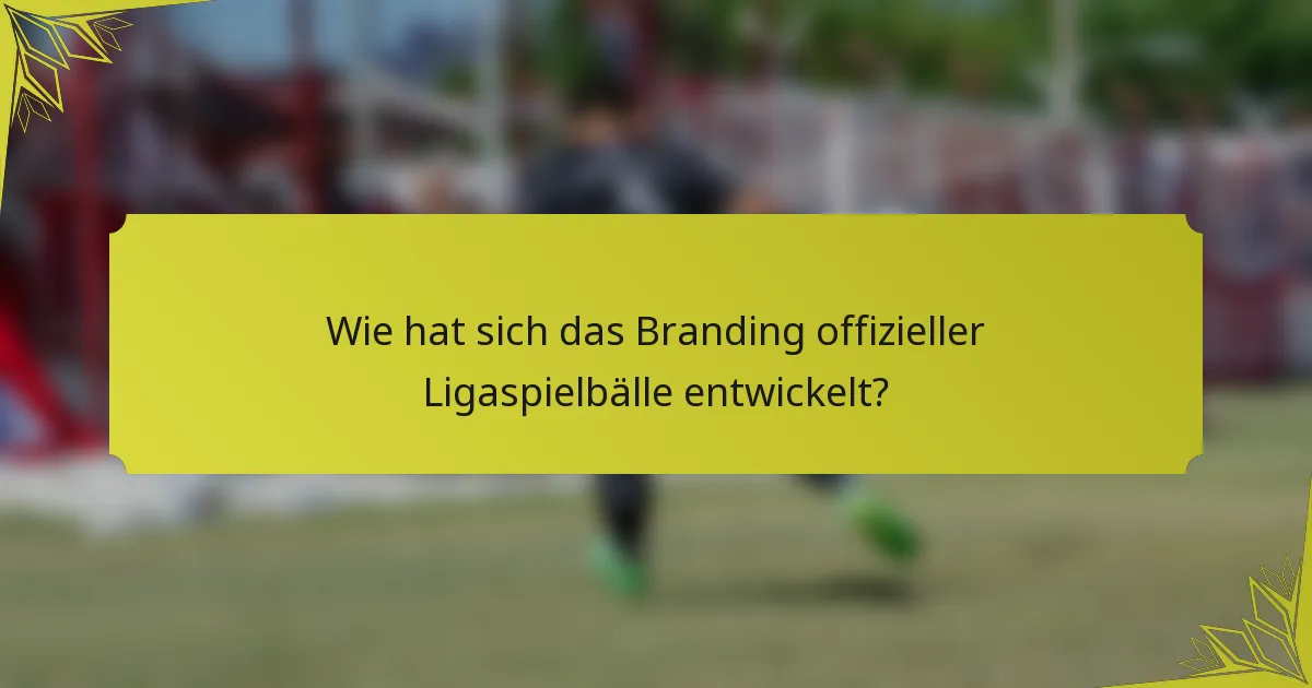 Wie hat sich das Branding offizieller Ligaspielbälle entwickelt?