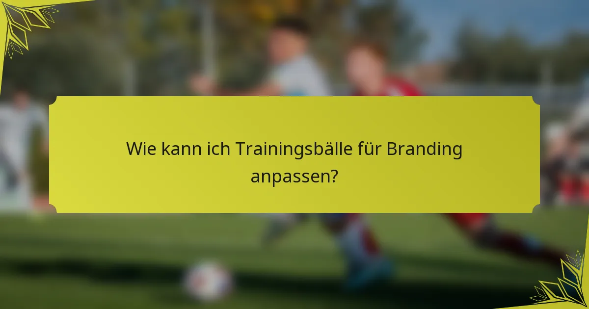 Wie kann ich Trainingsbälle für Branding anpassen?