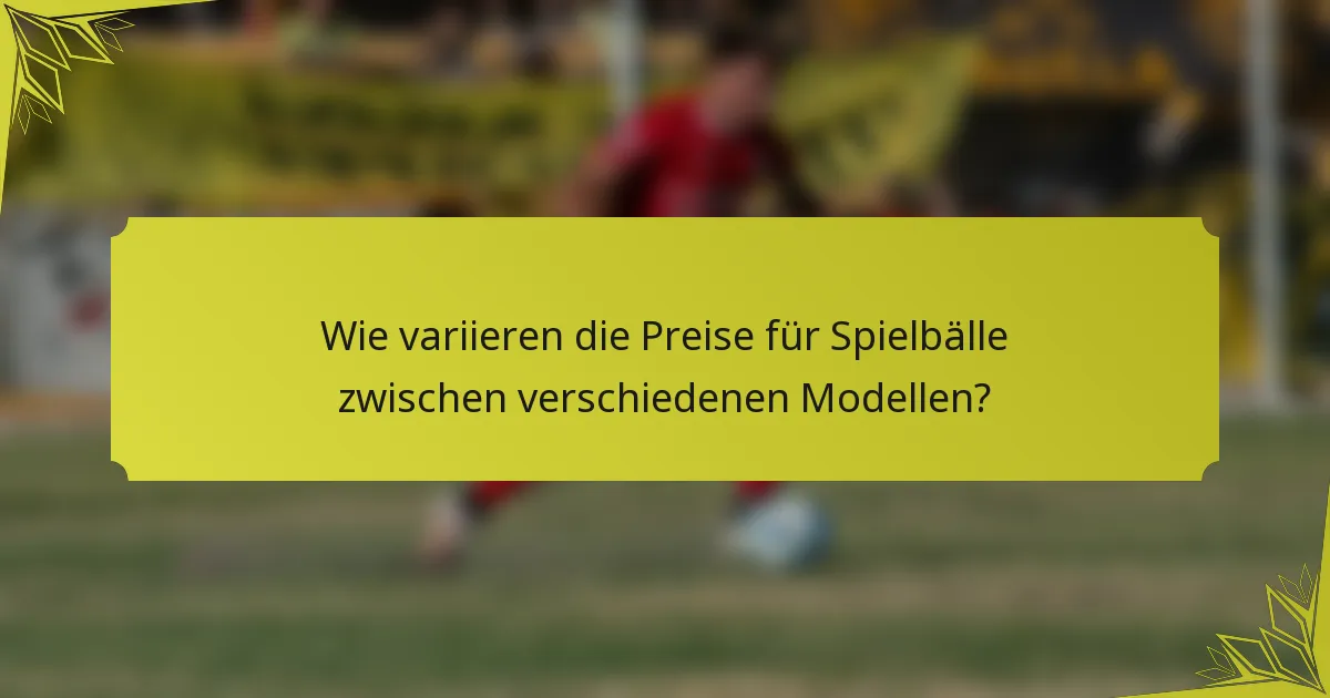 Wie variieren die Preise für Spielbälle zwischen verschiedenen Modellen?