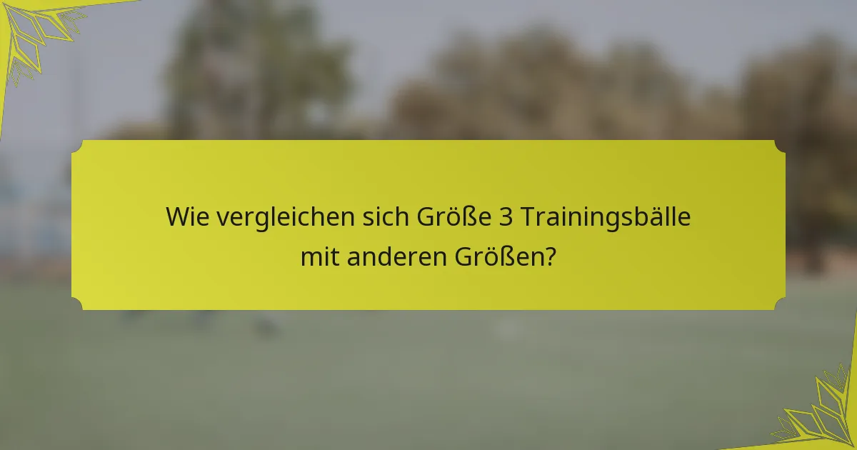 Wie vergleichen sich Größe 3 Trainingsbälle mit anderen Größen?