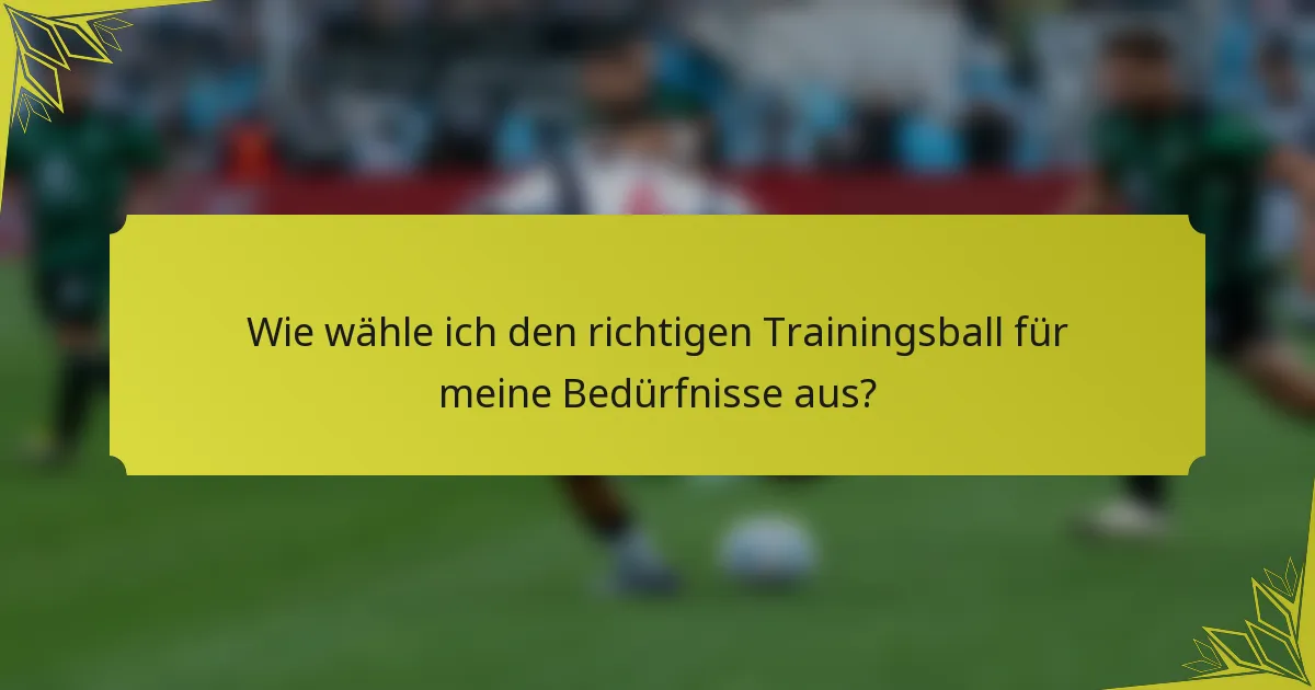 Wie wähle ich den richtigen Trainingsball für meine Bedürfnisse aus?