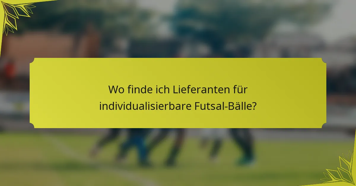 Wo finde ich Lieferanten für individualisierbare Futsal-Bälle?