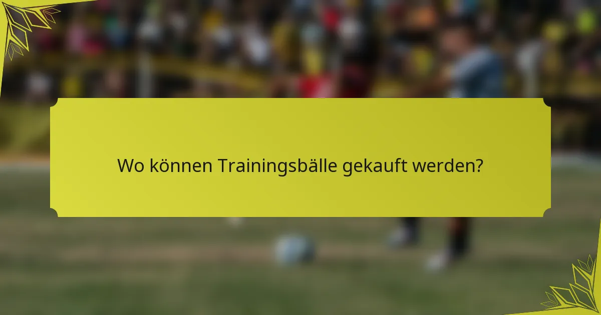 Wo können Trainingsbälle gekauft werden?